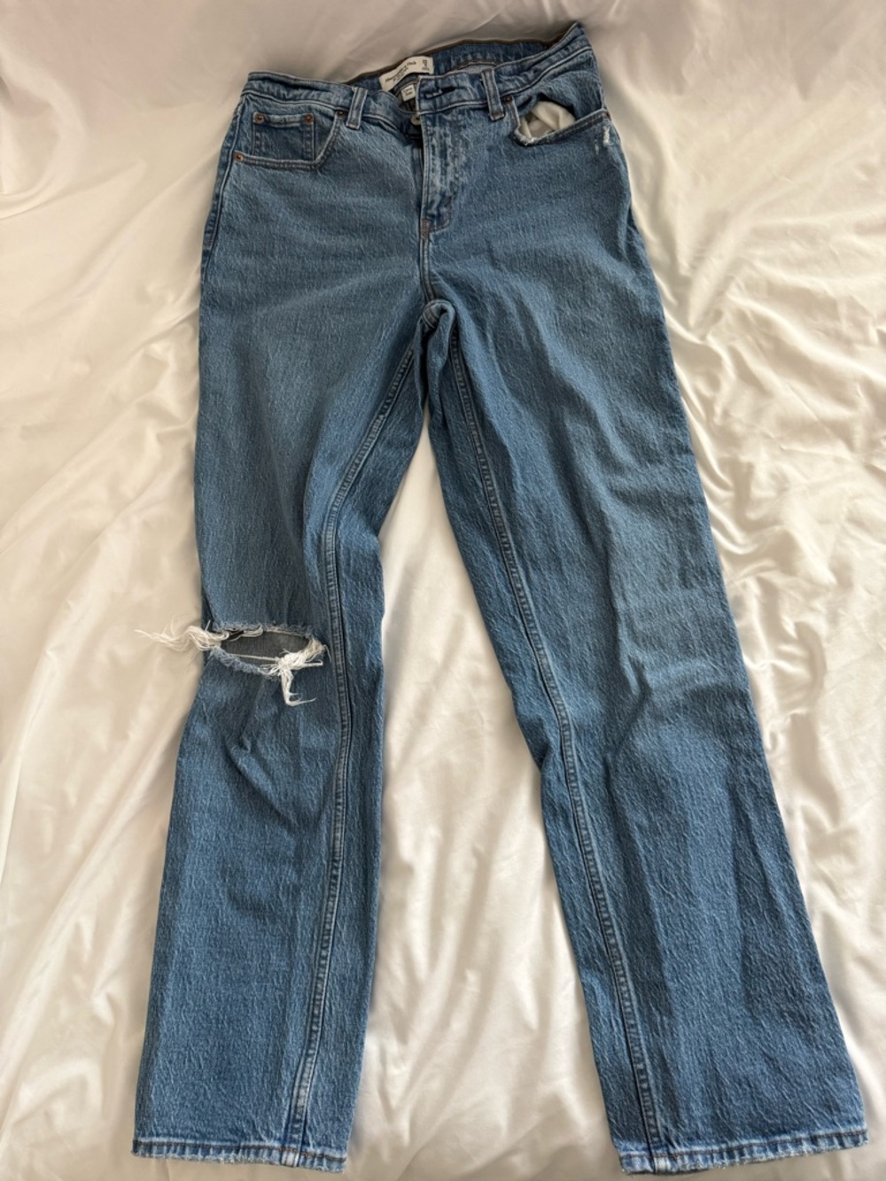Abercrombie & Fitch Medium Blue Straight Leg Jeans